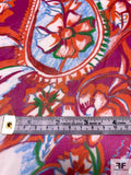 Prabal Gurung Paisley and Floral Printed Silk Chiffon - Magenta / Hot Orange / Sky Blue