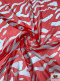 Prabal Gurung Graffiti Animal Pattern Printed Silk Chiffon - Red / Mint