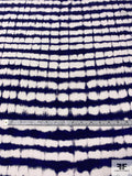 Prabal Gurung Tie-Dye Striped Printed Silk Crepe de Chine - Navy / Off-White