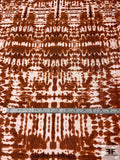 Prabal Gurung Tie-Dye Printed Soft Silk Twill - Saddle Brown / Off-White