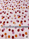 Prabal Gurung Scattered Polka Dot Printed Heavy Silk Georgette - Orange / Red / Nude / Pink / White