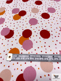 Prabal Gurung Scattered Polka Dot Printed Heavy Silk Georgette - Orange / Red / Nude / Pink / White