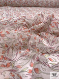 Prabal Gurung Cute Floral Printed Silk Chiffon - Off-White / Dusty Coral / Dusty Rose / Lime