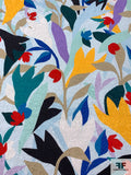 Italian Prabal Gurung Angular Floral Printed Cotton Jacquard Brocade - Multicolor