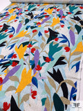 Italian Prabal Gurung Angular Floral Printed Cotton Jacquard Brocade - Multicolor