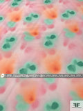 Prabal Gurung Hazy Spray Paint Look Printed Satin Finish Cotton-Silk Voile - Shades of Pink / Sea Green / Salmon Orange