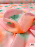 Prabal Gurung Hazy Spray Paint Look Printed Satin Finish Cotton-Silk Voile - Shades of Pink / Sea Green / Salmon Orange