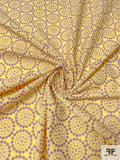 Prabal Gurung Circle Medallion Embroidered Eyelet Cotton Lawn - Yellow / Lavender
