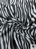 Italian Prabal Gurung Animal Pattern Jacquard Brocade with Glossy Finish - Black / Grey