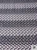Italian Prabal Gurung Linear Polka Dot Clusters Silk and Lurex Clip Chiffon - Black