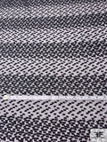 Italian Prabal Gurung Linear Polka Dot Clusters Silk and Lurex Clip Chiffon - Black