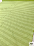 Italian Prabal Gurung Horizontal Striped Ottoman Textured Cotton Novelty - Bright Pistachio Green