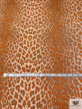 Animal Pattern Printed Silk Fuji Broadcloth - Burnt Turmeric / Light Peach / Tan