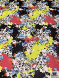 Italian Prabal Gurung Floral Printed Stretch Mesh Tulle - Multicolor