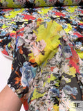 Italian Prabal Gurung Floral Printed Stretch Mesh Tulle - Multicolor