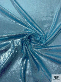 Prabal Gurung Solid Sequins on Tulle - Metallic Aqua Blue