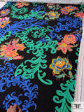 Italian Prabal Gurung Ornate Floral Shrubs Printed Rayon Ponte Knit - Multicolor