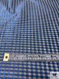 Italian Prabal Gurung Cotton and Lurex Double-Sided Plaid and Gingham Shirting Novelty - Green / Navy / White / Metallic Blue