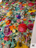 Prabal Gurung Floral Realism Printed Matte Jersey - Multicolor