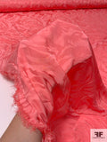 Italian Prabal Gurung Floral Pattern Drapey Rayon Jacquard - Salmon Pink