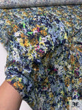 Italian Prabal Gurung Confetti Floral Printed Polyester Microfiber - Blues / Multicolor