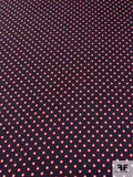 Polka Dot Squares Printed Polyester Twill - Soft Black / Wine Red / Off-White