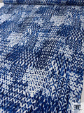 Tie-Dye Printed Rayon Challis - Blue / Navy / White