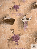 Made in Japan Romantic Cruise Printed Crinkled Rayon Challis - Nude / Mauve / Browns