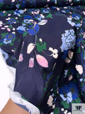 Floral Printed Rayon Georgette - Navy / Blue / Evergreen / Soft Orchid