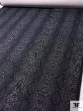 Reptile Pattern Printed Stretch Cotton Denim - Denim Navy / Black / Light Grey