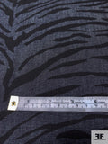 Tiger Pattern Printed Stretch Cotton Denim - Denim Navy / Black / Light Grey