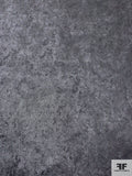 Distressed-Look Micro Animal Pattern Printed Stretch Fine Cotton Denim - Steel Grey
