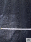 Snakeskin Pattern Printed High-Sheen Stretch Fine Cotton Denim- Midnight Navy