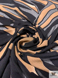 Prabal Gurung Animal Pattern Look Sheer Burnout Lightweight Novelty Knit - Black / Tan