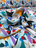 Italian Prabal Gurung Angular Floral Printed Heavy Silk Georgette - Multicolor