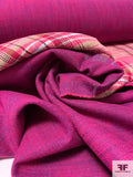 Prabal Gurung Plaid Reversible 2-Ply Viscose Blend Suiting - Magenta / Berry Pink / Oatmeal