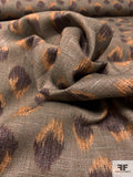 Hazy Animal Pattern Printed Linen - Shades of Brown