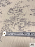 Made in Germany Floral Toile Printed Sheer Viscose Voile-Shantung - Belvedere Cream / Dove Purple