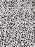 Splatter Dots Matte-Side Printed Polyester Crepe Back Satin - Black / Grey / Off-White