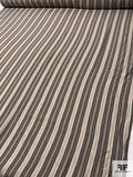 Made in Germany Vertical Striped Lightweight Printed Viscose Crepon - Shades of Taupe