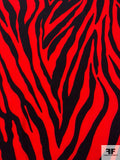 Zebra Printed Fine Polyester Crepe - Red / Black