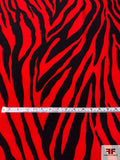 Zebra Printed Fine Polyester Crepe - Red / Black