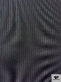 Vertical Striped Printed Rayon Crepe - Black / White