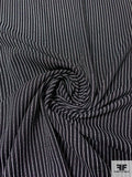 Vertical Striped Printed Rayon Crepe - Black / White