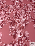 Brushstroke Floral Printed Scuba - Dusty Rose / Mauve