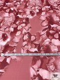 Brushstroke Floral Printed Scuba - Dusty Rose / Mauve