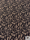 Hazy Leaf Printed Lightweight Rayon Crepe - Nude / Black