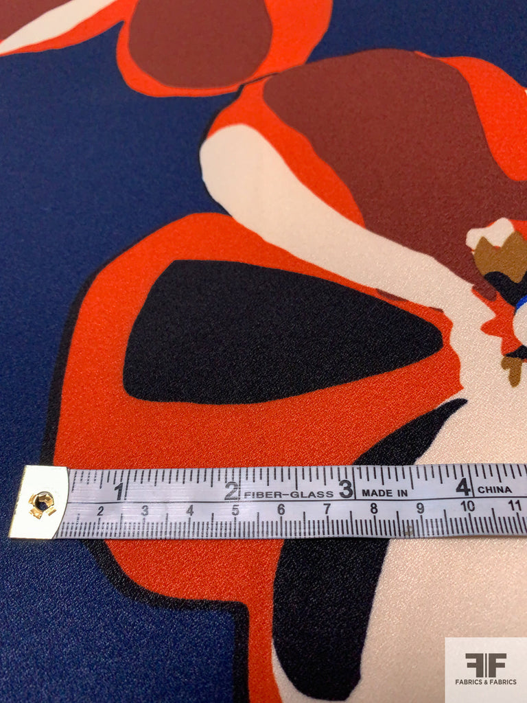 Burnt Orange Stretch Polyester Crepe