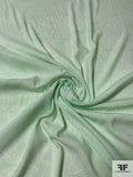 Tropical Leaf Printed Polyester Crepe de Chine - Mint / White