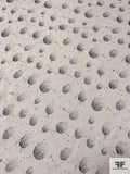 Cosmic Inspired Speckled Planets Printed Polyester Chiffon - Cream / Charcoal